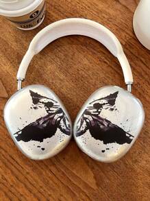 1 par de fundas de auriculares de TPU con mariposa oscura misteriosa compatibles con auriculares Apple Max, a prueba de polvo, anti-caída, impermeables y antiarañazos