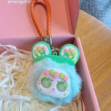 1pc Plush Keychain Pompom Charm, Cute Small Bear Plush Pendant, Bag Decoration Accessory