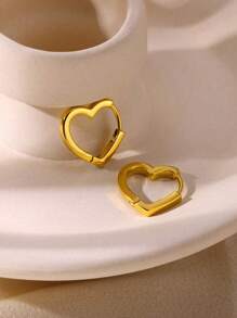 1 Paar minimalistische Herz Creolen für Frauen und Mädchen, filigrane gold- und silberfarbene herzförmige Ohrringe, modischer Schmuck für Damen, perfektes Geschenk für sie