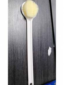 1pc Soft Bristle Shower Brush, Toilet Brush, Back Scrubber, Long Handle Bath Brush, Shower Brush, Nylon Soft Bristle Back Brush, Bathroom Brush, Shower Brush, Long Handle Shower Brush, With Exfoliating Wash Pad, Suitable For Body And Back - Massage And Exfoliate Skin In Bathroom, Personal Care And Cleaning Tool, Bathing Scrubber