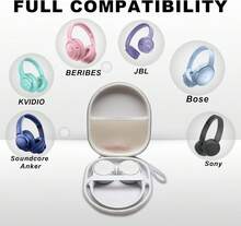 Headphone Case Compatible With , , Soundcore Anker, , Edifier, BERIBES, KVIDIO Wireless Headphones, Travel Hard Beige Case By - Trong sáng - Xem 2