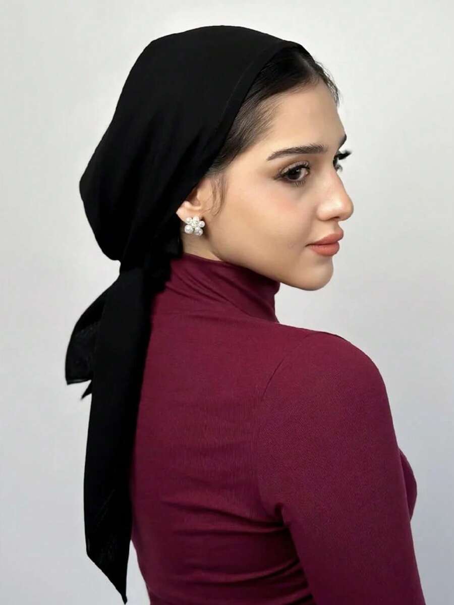 1 Stück Damen Einfarbig Krawattenabschluss Elastikband Stirnband - atmungsaktiv, bequem elastisch, schweißabsorbierend, multifunktionales Sport Stirnband/Turban, geeignet für den täglichen Gebrauch, Sport, Yoga, Fitness und modisches Styling für Kleider