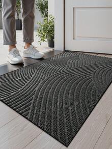 1PC-Khaki Striped Geometric Vintage Door Mat,Modern Style All-Season Entrance Mat Of Polyester,Fade-Resistant,Low Profile, Non-Slip, Easy To Clean, Suitable For Patio, Indoor, Outdoor, Garden, Corridor Home Decor - Khaki - View 7