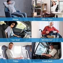 Seat Cushion For Long Sitting, Cooling Gel Memory Foam Seat Cushion - Back, Sciatica, Coccyx, Tailbone Pain Relief - For Office Chairs, Car Seat, Wheelchair Sitting Cushion (Grey) - 深灰色 - 查看 5