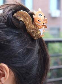 1 pieza Pinza de pelo de acrílico con diseño de animal y planta lindos, pinza de pelo con forma de Pegaso y unicornio de dibujos animados, pinza de acrílico con forma de hoja de arce de Acción de Gracias, accesorios de moda creativos para el cabello de mujeres y niñas, pinza de pelo de otoño, pinza elegante de invierno para outfits de vacaciones para mujer