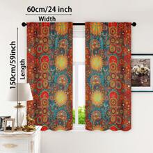 2pcs Farmhouse Multicolor Boho Curtains Chic Polka Dot Colorful Striped Tassel Curtain, Sunshade Anti-Spy Privacy Protection Curtains, Suitable For Bedroom Indoor Living Room Restaurant Bar Party Playroom Dorm Home Decor