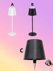 1 pieza Lámpara de escritorio inalámbrica recargable, iluminación y brillo ajustables, lámpara de mesa con altura ajustable, control táctil, diseño independiente, adecuada para comedor, dormitorio, exterior, restaurante, bar, oficina, lámpara de escritorio LED portátil con diseño de metal moderno, luz nocturna para dormitorio, lámpara LED moderna, lámpara de escritorio inalámbrica, lámpara de escritorio, pantalla, luz, luz inalámbrica, iluminación, llama - Multicolor - Ver 9