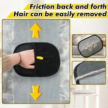 Găng tay loại bỏ lông thú cưng tái sử dụng, găng tay chải lông chó hai mặt, có thể loại bỏ lông thú cưng khỏi thảm, ghế sofa, giường thú cưng, cây leo cho mèo, đồ nội thất, quần áo và nhiều nơi khác. - màu đen - Xem 8