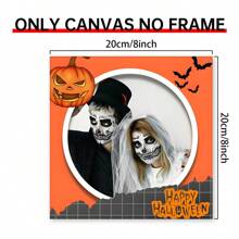 1pc Customized Halloween Photos, Upload Photos And Text For Customization, Personalized Wall Art, Perfect Gift For Birthday, Wedding, Anniversary, Birthday Classic Style, Suitable For The Decoration Of Living Rooms, Bedrooms And Corridors, It Is An Ideal Home Decoration And A Frame Is Optional, Memorable Keepsake, Home Room Decor Gifts