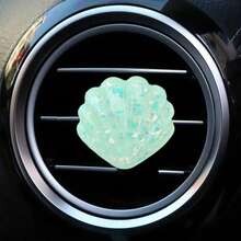 大号闪粉贝壳装饰汽车出风口夹，可爱亲切贝壳装饰出风口香薰夹