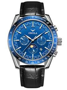 ONOLA Reloj mecánico totalmente automático de ONOLA 6835 con estilo de lujo ligero, con diseño de sol, luna y estrellas, exhibición luminosa de la hora mundial, numerales romanos y ajuste de fecha/hora. Es un reloj de alta calidad para negocios y ocio, adecuado como un regalo elegante para uso diario y ocasiones formales, y un durable reloj de tiempo