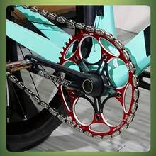 1 pieza Cadena de bicicleta dorada ENLEE para bicicletas de 6/7/8/9 velocidades, de acero duradero con diseño decorativo de cadena, resistente a la oxidación y con baño electrolítico, para bicicletas de montaña y de carretera, fácil instalación, engranaje de bicicleta