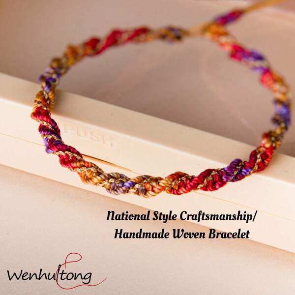 Hand -Woven Bracelet A Lucky Handrope, WithAdjustableClosure For APerfect Fit, Foroccasions SuchasValentine's Dayother'sDay,Graduationseason,Birthdays, And Soon.