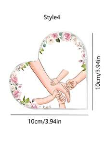 1Pc Personalized Customized Text Acrylic Plaque With Names Gift Grandma Holding Hand With Grandkids Personalized Heart Shaped Acrylic Plaque Birthday Grandma Gifts Gifts For Grandma From Granddaughter, Grandson Best Grandma Mother'S Day Gifts Grandmother Gift Ideas A Personalized Desk Ornament For Your Home, Office, School, Or Car.,School Supplies,Back To School