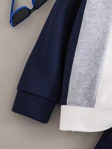 Toddler Cartoon Pattern Printed Warm Crew Neck Sweatshirt And Long Pants Set