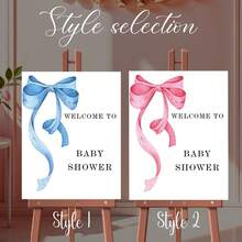 Customizable Printed Design Shower Welcome Signs - Personalize Shower Welcome Signs With Dates And Names!