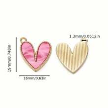 10 件合金心形吊坠，珐琅爱心吊坠，适合 DIY 珠宝制作 - 多种颜色 - 工艺用品 - 适合珠宝制作者和手工艺人 - 送给创意人士的完美礼物 - 愛心 - 查看 5
