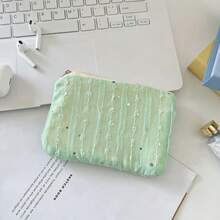 Ví tiền xu họa tiết hoa voan sequin Phụ kiện nhỏ Túi đựng chìa khóa Túi đựng đồ di động cho nữ Ví Ví mini Ví tiền xu Ví đeo tay Ví du lịch - Nhiều màu - Xem 11