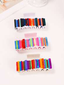 1Pc New Literary Style Book Clip With Colorful Hair Clip For Women, Hair Claw Hair Accessory At The Back Of The Head, Fashionable And Versatile Hair Clip, Suitable As A Gift For Friends