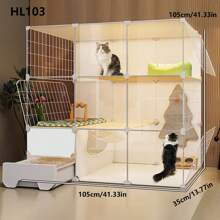 Indoor Cat Cage, Integrated With Cat Litter Box, Cat Bed, Suitable For 1 Room 1 Bathroom Apartment