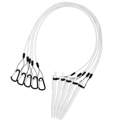 Set Of 5 Morandi Color Pen Lanyards, 24-Inch With Silicone Ring Clips – Stylish And Functional For Office And Clipboard Use