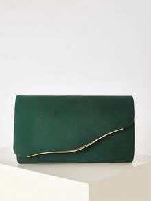 闪亮、耀眼、奢华、迷人、优雅的天鹅绒材质大号女士手拿包、晚宴包、手提包，配有可拆卸链条，适合婚礼、派对、舞会等场合，用途广泛，适合女孩、女士、大学生、年轻职业人士和上班族。 - 綠色 - 查看 2