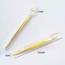 HMQ beauty 2pcs Professional Eyelash Extension Tweezers, New Anti-Slip Precise Anti-Static Design, Essential Beauty Tool For Beginners, Suitable For Curling And Transplanting Eyelashes - Multicolor - View 11