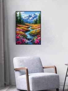 1 件 DIY 钻石画 - 风景、流水、十字架、家居装饰、全钻，11.8*15.7 英寸/30*40 厘米 - 彩色 - 查看 3