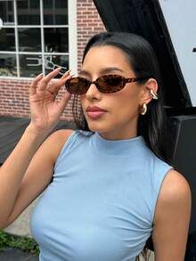 DareSee 2pcs Classic Plastic Oval Women Eyeglasses Combination For Holiday Gift Tropical Beach Vacay Outdoor Casual Activities Street Snap Beach Accessories Music Fest Y2KFest Back To School Autumn Winter Gifts Music Fest - Multicolor - View 9