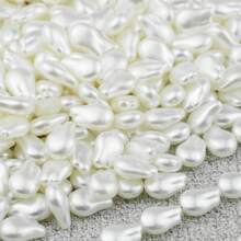10/30/50/100pcs White Acrylic Beads With Butterfly, Heart, Clover, Water Drop Shapes, Perforated Spacer Beads For DIY Jewelry, Accessories, Hair Decoration, Earrings, Garments, Phone Chains