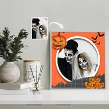 1pc Customized Halloween Photos, Upload Photos And Text For Customization, Personalized Wall Art, Perfect Gift For Birthday, Wedding, Anniversary, Birthday Classic Style, Suitable For The Decoration Of Living Rooms, Bedrooms And Corridors, It Is An Ideal Home Decoration And A Frame Is Optional, Memorable Keepsake, Home Room Decor Gifts
