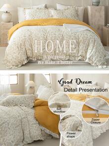 3 件套波西米亚风格花卉被套(1 个羽绒被套 + 2 个枕套,无填充物),柔软、透气、轻便,适合卧室,四季皆宜 - 彩色 - 查看 3