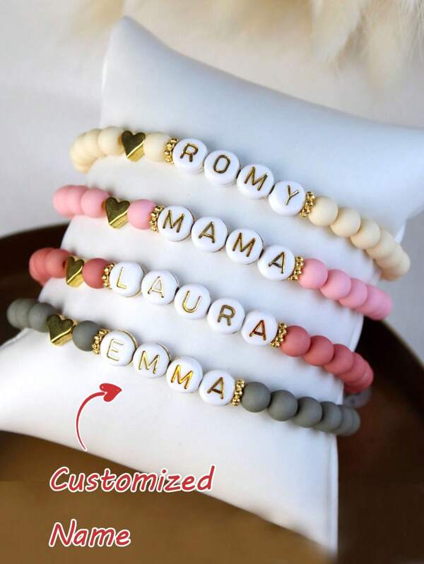 1pc Customized Name, Letter, Text Multicolor Bracelet, Vibrant Birthday Party Gift, Back To School Gift, Suitable For Teens And Youth Personal Bracelet