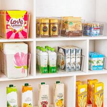 YIHONG 6 Pack Clear Pantry Organizer Bins Plastic Containers With Handle For Kitchen Freezer Cabinet Closet Bathroom Under Sink Storage - Thông thoáng - Xem 4