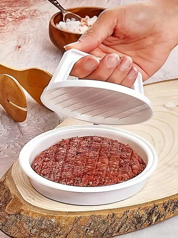 1 pieza Prensa para hamburguesas Prensa para hamburguesas rellenas Molde de plástico para hacer hamburguesas para asado, fiesta, BBQ, fabricante de hamburguesas, herramienta de cocina