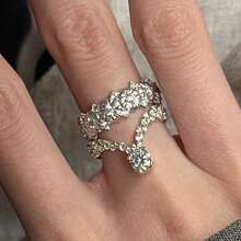 1pc Heavy Industry Gorgeous Temperament High-End Delicate Open Ring