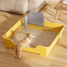 Hunde-Toilette abnehmbar, auslaufsicher, mit simuliertem Harnkatheter, rutschfestes Gitter für Urintrainingspads von klein- und mittelgroßen Hunden, wasserfestes PP-Material, schnelle Reinigung