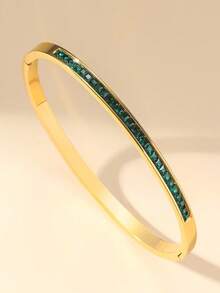 4/1 件女士首饰套装，18K 镀金锆石手链，时尚奢华叠戴手链，生日、新年、情人节礼物，适合送给女朋友和情侣，高品质，用途广泛 - 彩色 - 查看 3