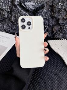 1pc White Leather Mobile Phone Case, Imitation Leather Mobile Phone Case, Comfortable And Non-Slip Mobile Phone Case, Suitable For All Models Of Apple Mobile Phones, Can Be Used For Apple 11/12/13/14/15/16/Pro/Plus/Pro Max/16e Mobile Phone Case - 白色 - 查看 3