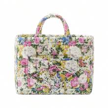 26*26*31cm Multi Colored Polyester Home Fabric Storage Basket Large Capacity Storage Basket With Outer Pocket And Floral Design - Floral 2266 - View 6