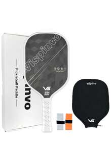 VISPINVO 3D 18K Three-Dimensional Carbon Fiber Pickleball-Paddle, USAPA High Rotational Power, 16MM, Thermoformed, PP Honeycomb Core, Powerful And Excellent Texture And Rotational Control, As Well As Balanced -CFS Pickleball Racket, Extended Anti-Slip Comfortable Grip, Perfect Pickleball Racket Gift, Suitable For Family And Friends, It Includes A Pickleball Bag And 2 Sweat-Absorbing Bands