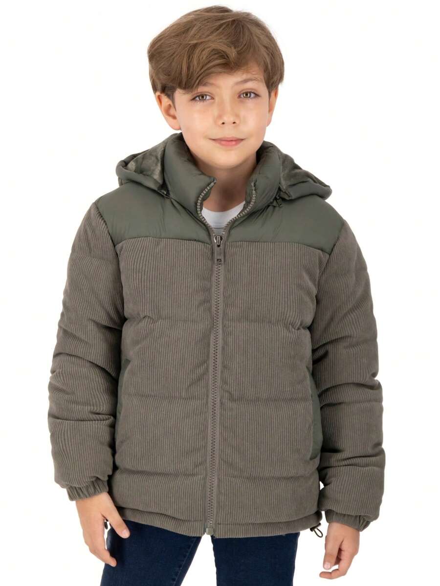 SAKERS OUTDOOR CLOTHING Chamarra Para Niño De Pana, Premium Luke Invierno Pana Sakers - Verde Oliva - Ver 1