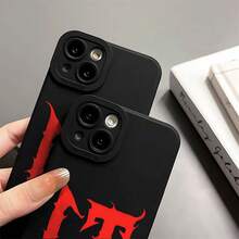 Funda de teléfono suave con ojos de ángel con patrón de letras de moda "CT" Impresión UV Cubierta de teléfono mate Protección completa de 360 grados para Iphone 11 12 13 14 15 Pro Max XR X/XS 7 8 Plus SE Mini para teléfono inteligente - Color mezclado 1 - Ver 4