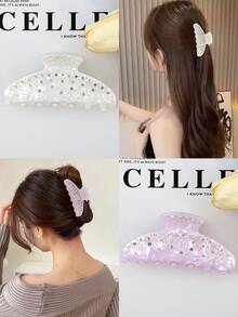 1 件轻奢醋酸纤维全钻高端发爪夹发夹发夹下巴夹发夹发束发夹发夹，适合女性日常旅行、聚会、旅行时作为发饰使用。发饰 - 彩色 - 查看 13