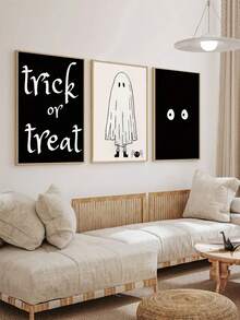 3PCS/SET Halloween Eye Horror Decorative Painting For Living Room, Bedroom, Study Room Decoration, Modern Simple Style Choice, Unframed Christmas Decoration XMAS Decor Christmas Tree Gift Decor Thanksgiving Wedding Home Decor Home Decor Fall Decor Autumn Decor Birthday Decorations For Gifts Party Supplies Indoor Outdoor Garden Holiday Festival Decor Halloween Decor Wall Decor Halloween Ornaments - Multicolor - View 3