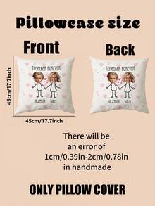 1 Piece, Double-Sided Printed, Personalized Custom Portrait And Name Pillowcase, A Commemorative Gift For Best Friends, A Family Pillowcase, A Children's Pillowcase, A Best Friend's Pillowcase, A Couple's Pillowcase, A Gift For Dad Or Mom, Baby/Couple/Family Photos, Double-Sided Printed, No Filling. - Multicolor - View 4