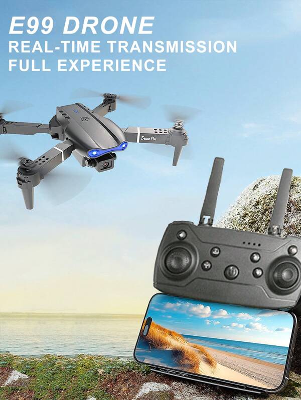 Black E99 Aerial Photography Drone, Equipped With High-Definition Dual Cameras: An Ideal Outdoor Photography Companion For Capturing Wonderful Moments In Life. It Is Conveniently Foldable