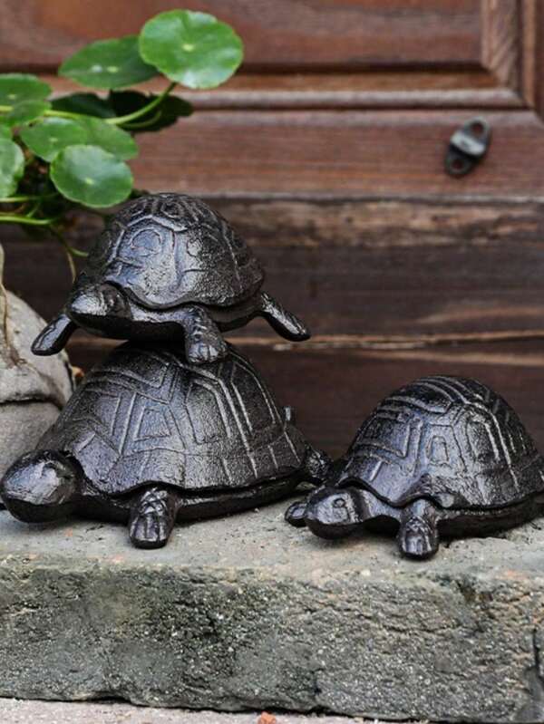 Unique Cast Iron Decorative Turtle Sculpture And Miniature Model, Cast Iron Crafts - Turtle Key Holder Metal Ornament, Metal Crafts, Cast Iron Iron Art Turtle Key Holder, Creative Key Holder & Jewelry Box, American/European Style Creative Turtle Decor, Key Holder And Jewelry Organizer, Multifunctional Decorative Piece, Incense Burner Plate, Ashtray Cast Iron Turtle Ashtray