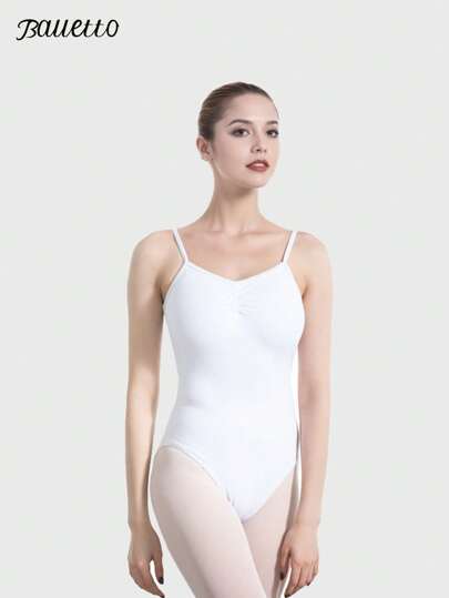 balletto Adult Ballet Dance Leotard, Lace Spaghetti Straps High Leg Slim-Fit Gymnastics Camisole For Performance & Training