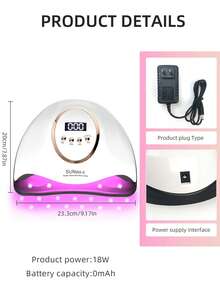 LED 美甲灯，用于美甲烘干机紫外线固化灯，具有运动传感器和液晶显示屏，非常适合家庭沙龙和精美礼物 - 查看 8